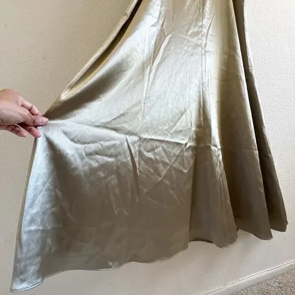 Birdy Grey New Catherine Shiny Satin Moss Green Large Dress - Picture 16 of 16